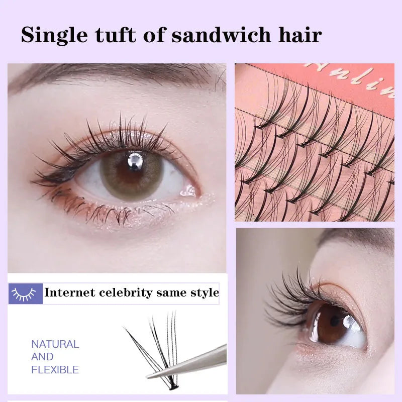 Hand-Woven Cluster Eyelash Set for Natural Volume and Stunning Eye Looks