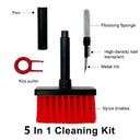 5 in 1 Keyboard Cleaning Brush Kit Keycap Puller Earbuds Cleaner for Airpods Pro 1 2 3 Bluetooth Earphones Case Cleaning Tools  OurLum.com Black  