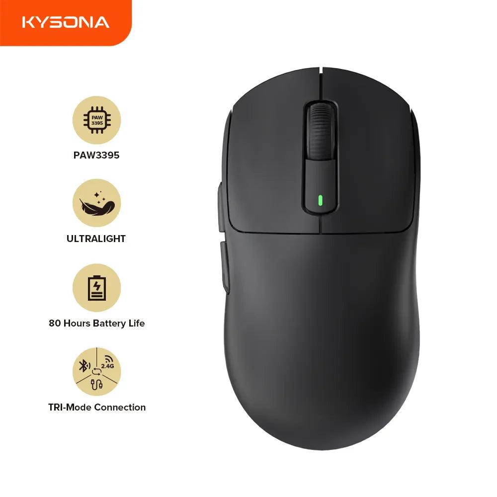 Kysona Black Wireless Gaming Mouse: Precision Lightweight Design & Ultimate Performance  ourlum.com Default Title  