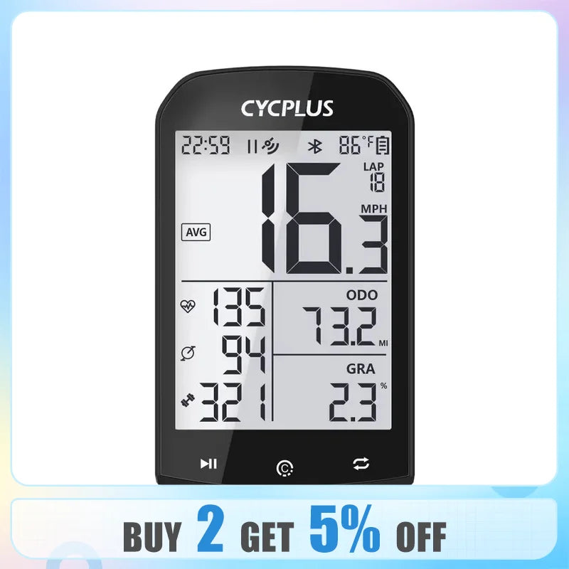 CYCPLUS M1 GPS Bike Computer: Advanced Waterproof Speedometer for Cycling pros  ourlum.com   