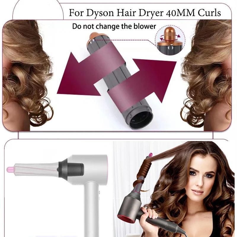 Hair Dryer Attachment Kit with 40mm Curling Nozzle - Upgrade Edition for Dyson Supersonic Hair Dryer  ourlum.com   