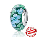 Colorful Heart Murano Glass Charm - Sterling Silver Pandora Jewelry Piece  ourlum.com LLZ007-GN  