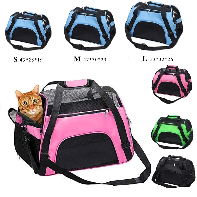 Cat and Dog Travel Carrier Bag: Mesh Breathable Handbag for Small Pets  ourlum.com   