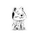 Sterling Silver Dog Charm Bead for Pandora Bracelet Jewelry