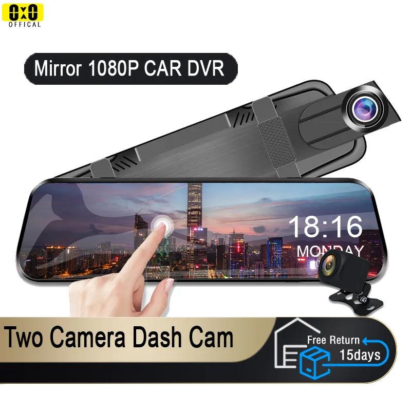 Car Mirror Camera: Dual Cam Full HD Video Recorder with Touch Screen  ourlum.com   