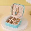 Portable Jewelry Storage Box Travel Organizer Case for Earrings Necklaces and Rings