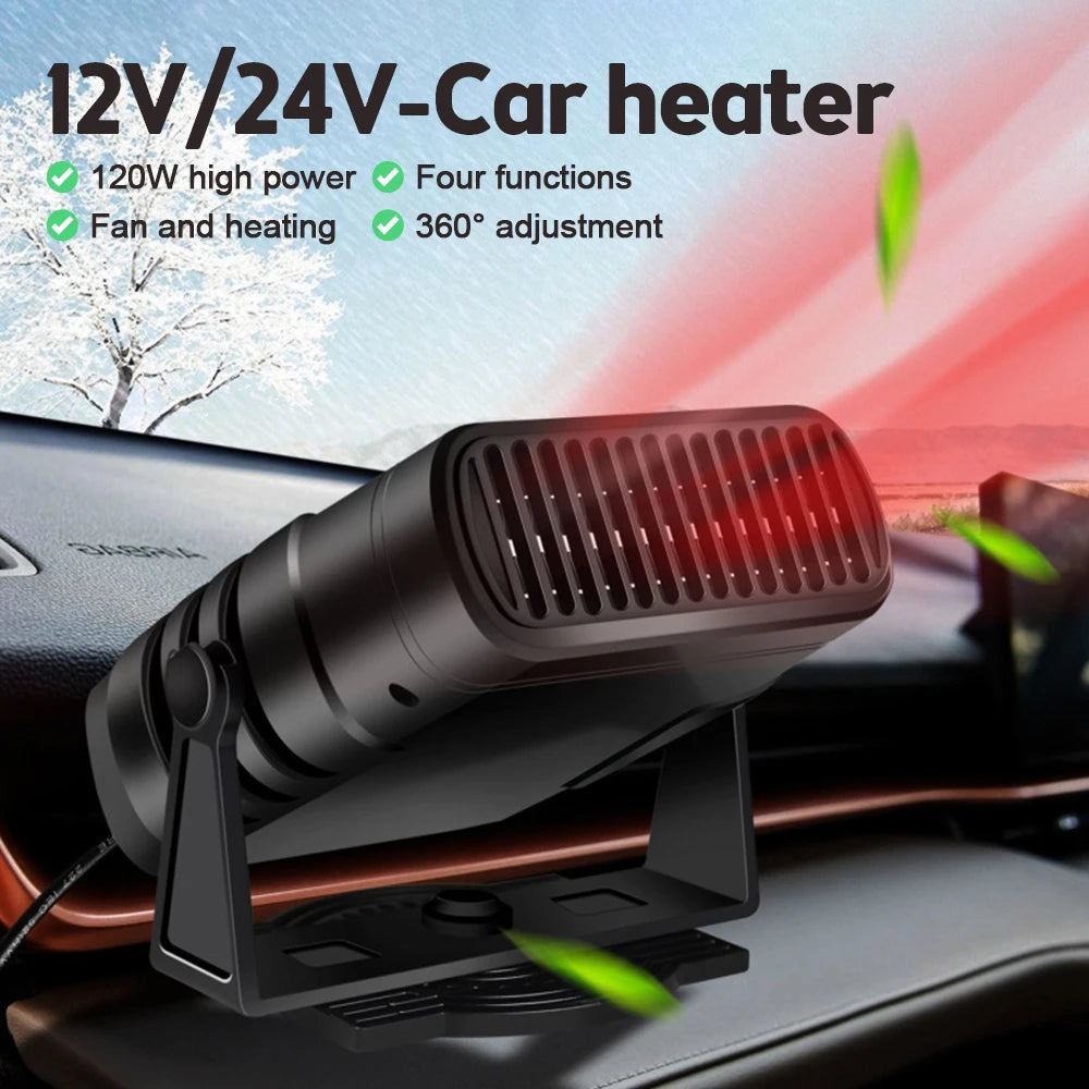 12/24V Car Heater Fan Auto Windshield Fast Heating Defrost Defogger Electric Dryer Windshield Defogging Demister Defroster