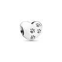 Pet Paw & Bone Charm Sterling Silver Bead for Pandora Jewelry