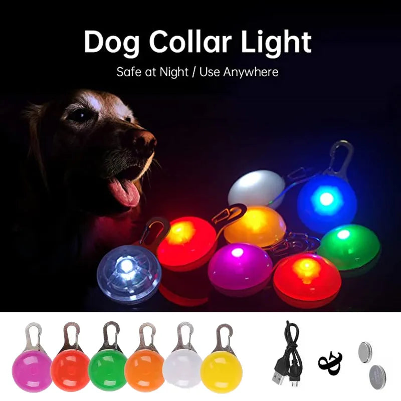 LED Pet Collar Pendant: Rechargeable Luminous Flash Light Leash Necklace  ourlum.com   