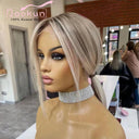 Ash Blonde Lace Front Bob Wig - Premium Human Hair Wig