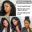 360 Full Lace Frontal Human Hair Wigs Kinky Straight Hair Natural Color Pre Plucked Lace Front Wigs With Baby Hair For Woman  ourlum.com   