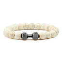 Fitness Charm Bracelet Set: Stylish Natural Stone Beads