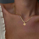 A-Z Alphabet Gold Plated Stainless Steel Pendant Necklace