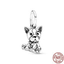 Sterling Silver Dog Charm Bead for Pandora Bracelet Jewelry