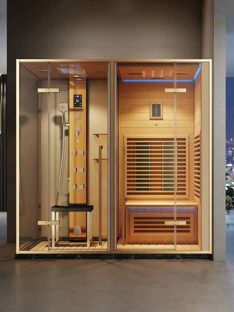 Luxurious Spa Experience: Ceramic & Enamel Shower Room with Rectangle Shape and Swing Door Opening  ourlum.com   