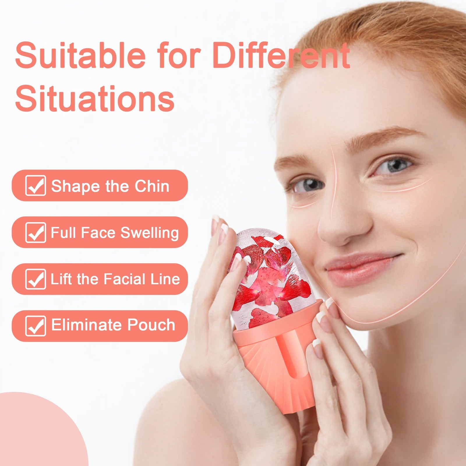 Silicone Ice Cube Trays Beauty Lifting Face Massager Contouring Eye Roller Facial Treatment Reduce Acne Skin Care Tool