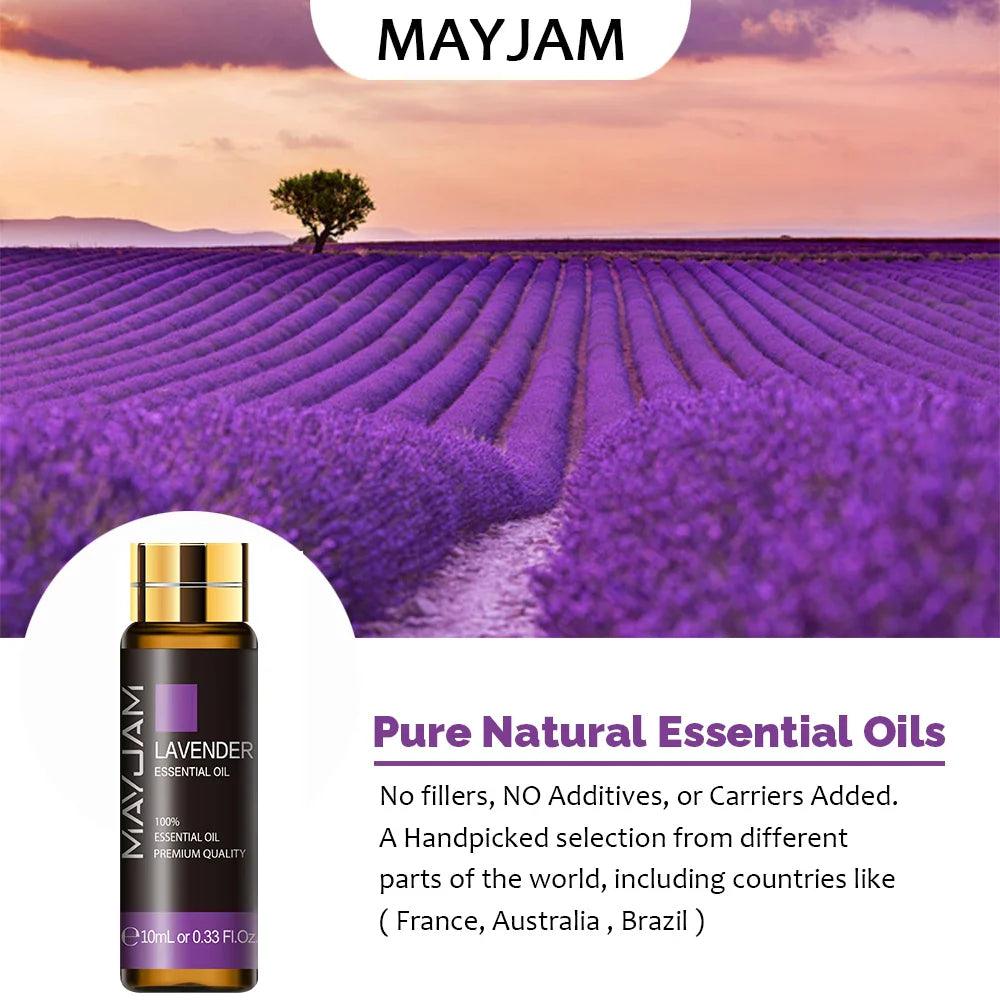 MAYJAM 10ML Aromatic Diffuser Essential Oil Lavender Vanilla Myrrh Fragrance Oil For Soaps Candle Making Massage Humidifiers  ourlum.com   