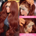 Body Wave Reddish Brown Lace Front Human Hair Wig On Sale