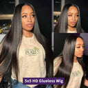 Premium Bone Straight HD Lace Front Wig Brazilian Remy Hair