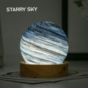 3D Moon Glass Lamp USB Powered Mini Night Light Gift