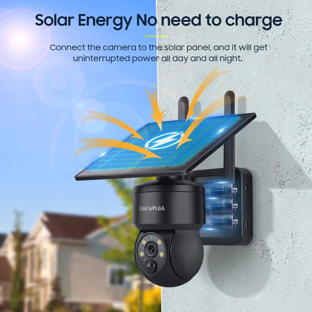 SHIWOJIA Solar Camera: Advanced PTZ CCTV Cam with Two-Way Audio  ourlum.com   