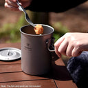 Lightweight Titanium Camping Pot 900ml with Folding Handle