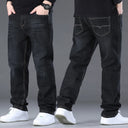 Man Jeans Big Size High Stretch Denim Fabric Large Size Pants