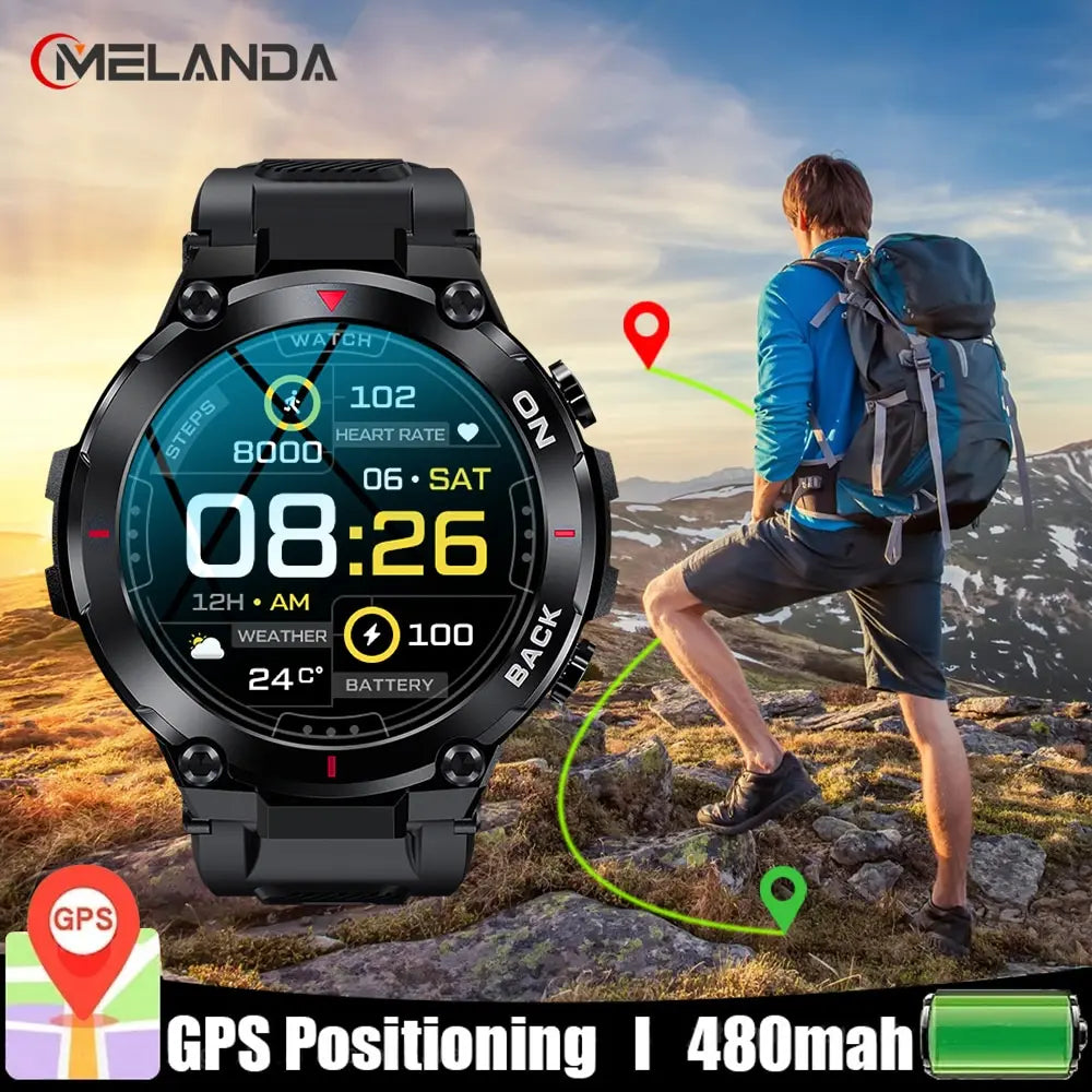 Melanda Military GPS Smartwatch: Ultimate Outdoor Health Monitor  ourlum.com   