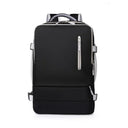 Travel Backpack for Women: Stylish Waterproof Bag with USB Charging  ourlum.com Black B  