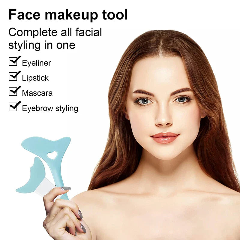 Silicone Eyeliner Makeup Stencils Wing Tips Marscara Drawing Lipstick Wearing Aid Face Cream Mask Applicator Makeup beauty tool  ourlum.com   