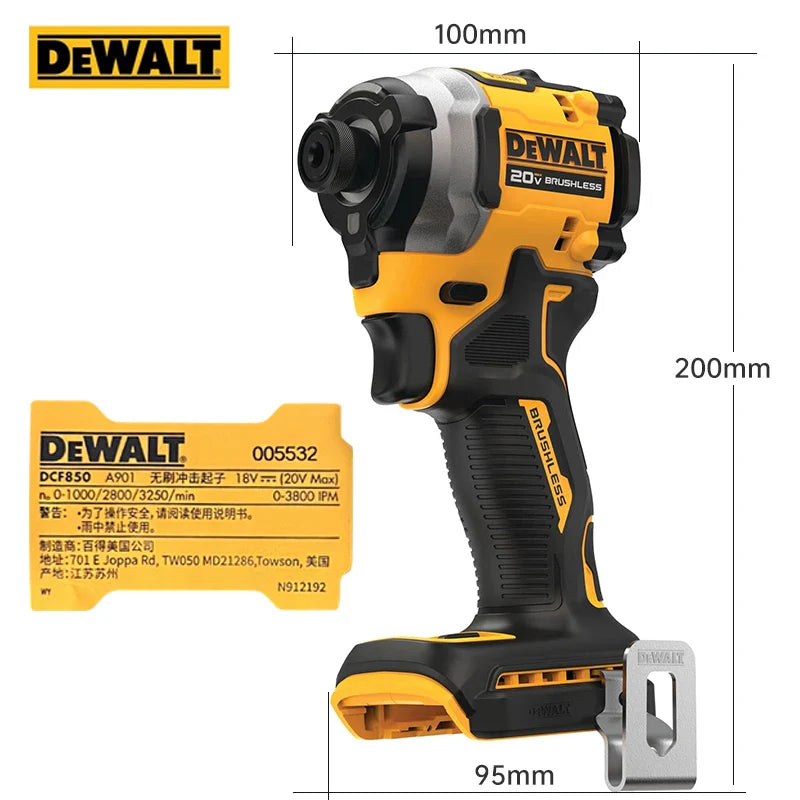 DEWALT DCF850 20V Cordless Impact Driver - Powerful, Compact & Versatile Tool