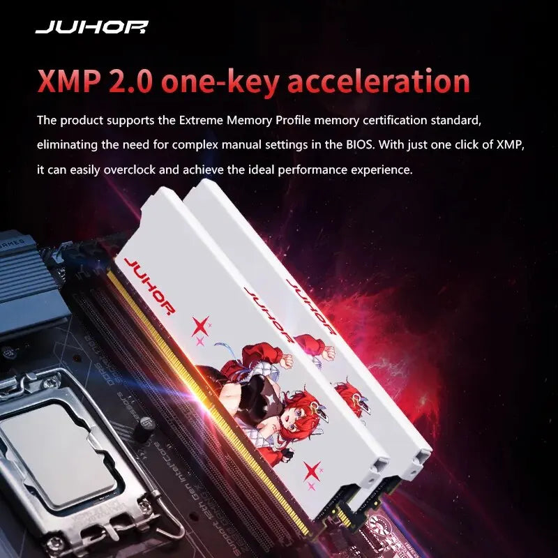 JUHOR Memoria Ram DDR4 (8GX2)3200MHz (16GX2)3200MHz 3600MHz 8GB 16GB Desktop Gaming Dual Channel Memory