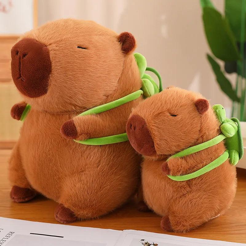 Fluffy Capybara Plush Doll with Tortoise Stuffed Toy: Soft Kawaii Juguetes Home Decor  ourlum.com 23cm  