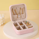 Portable Jewelry Storage Box Travel Organizer Case for Earrings Necklaces and Rings