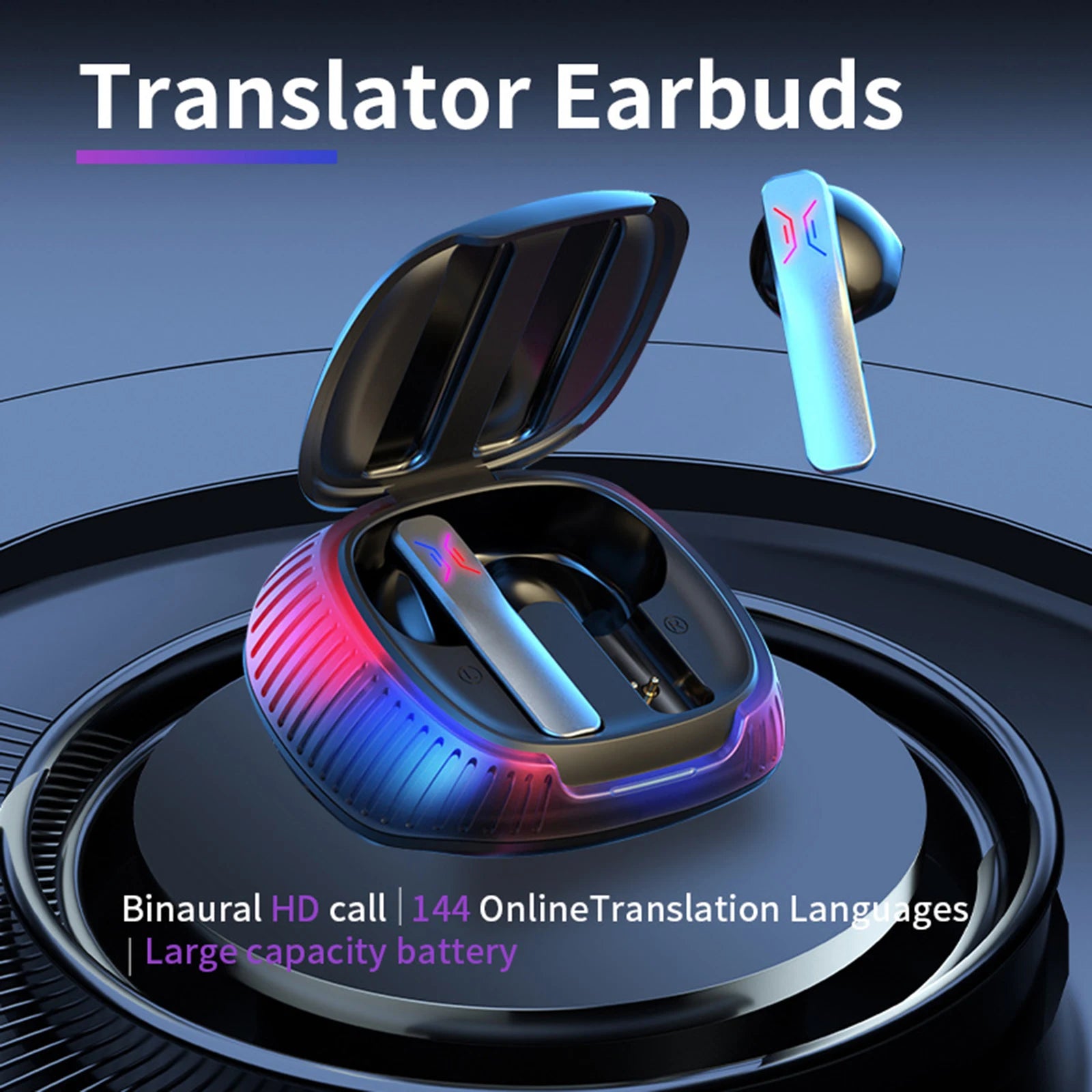 Portable Translation Headset 4 Translation Modes 144 Language Translator Earbuds Smart Translator Device for Travel Business