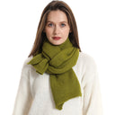 Women's Solid Color Wool Knitted Warm Thickened Scarf Gaiter