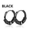 Punk Stainless Steel Stud Earrings Edgy Vintage Hip-Hop Jewelry