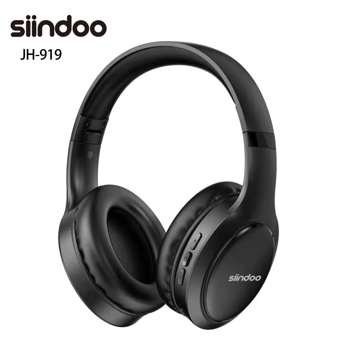 Siindoo JH919 Wireless Bluetooth Headphones with Super Bass and Mic - Premium Sound Quality and Comfort  ourlum.com Black  