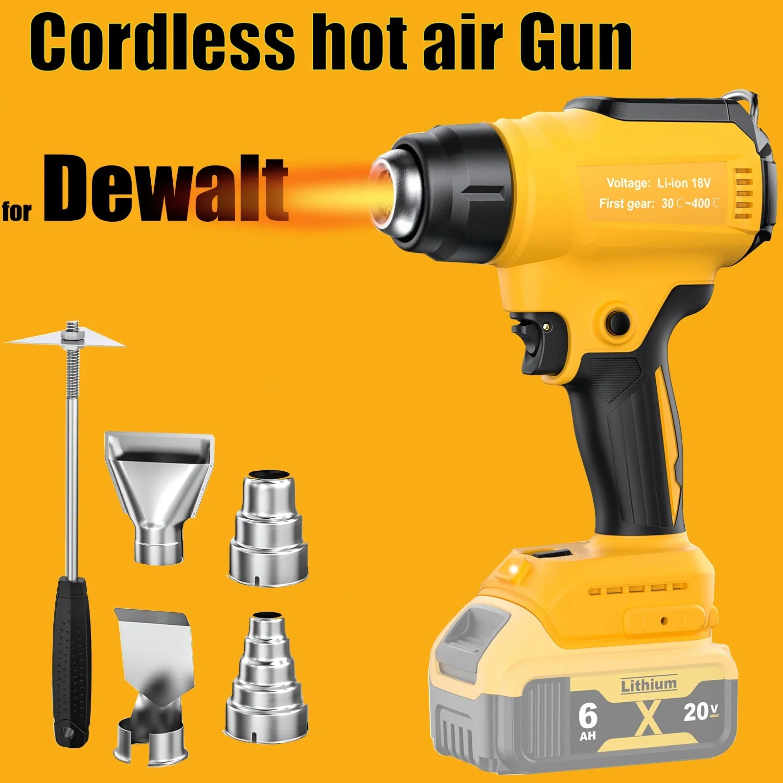 Dewalt 20V Cordless Heat Gun - 350W Fast Heating Tool