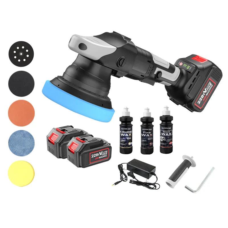 900W Cordless Car Polisher Machine Brushless 5 Inche Rechargeable Eccentric Polisher Wireless Car Polishing Waxing Machine Kit  ourlum.com   