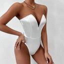 Elegant Deep V-Neck Bodysuit Shapewear - Waist Trainer & Thong Shaper for Women