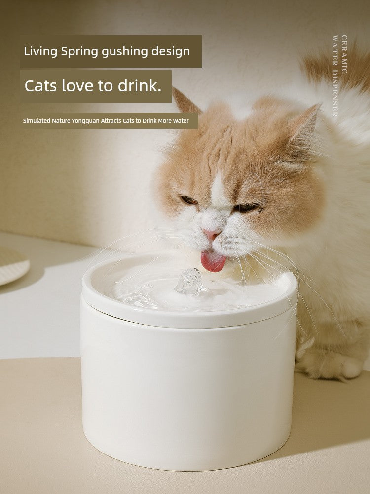 Automatic Circulating Filter Ceramic Cat Water Fountain