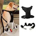 Breathable Mesh Dog Harness Set with Car Safety Belt | Adjustable Straps & Chest Strap for Pet Safety  ourlum.com   