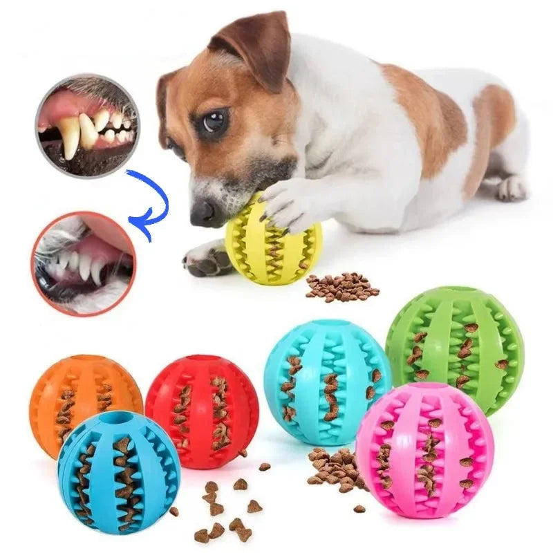 Rubber Dog Ball: Dental Chew Toy for Pet Dogs - Eco-Friendly Snack Dispenser  ourlum.com   