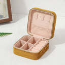 Velvet Jewelry Box For Women Travel Zipper Organizer Case