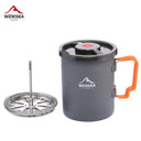 Portable Aluminum Camping Coffee Pot with French Press