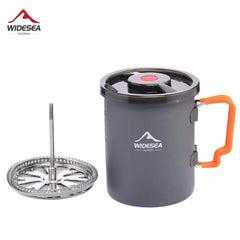 Portable Aluminum Camping Coffee Pot with French Press - Ideal for Hiking and Outdoor Adventures