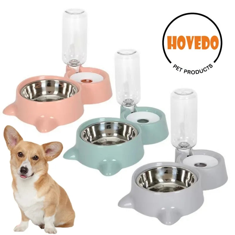 2-in-1 Cat Bowl Water Dispenser: Automatic Pet Food Container & Waterer  ourlum.com   