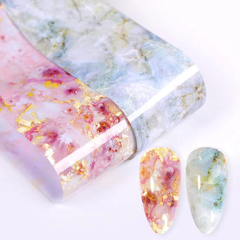 Nail Sticker Marble Pattern Nail Foil Nail Art Transfer Decals Slider Nail Water Decal Design Accessories Manicures Decorations  ourlum.com   