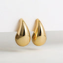 Vintage Gold Teardrop Earrings: Elegant Dome Design Piece